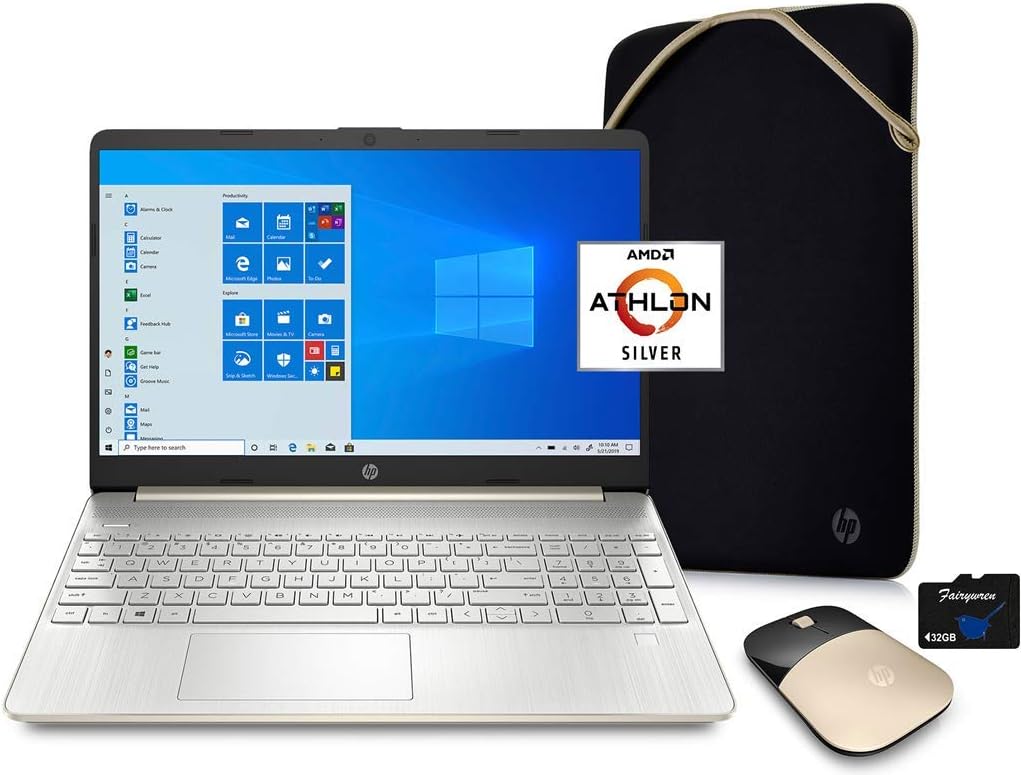 Rose Gold 15.6 HD Laptop Computer with Mouse and Sleeve T598702