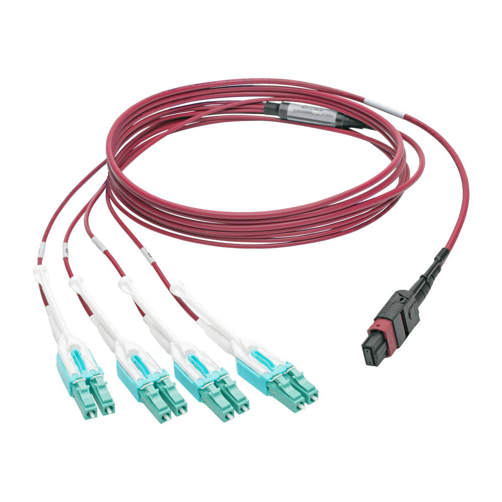 OM4 Fiber Optic Patch Cable 10 ft Magenta S696936