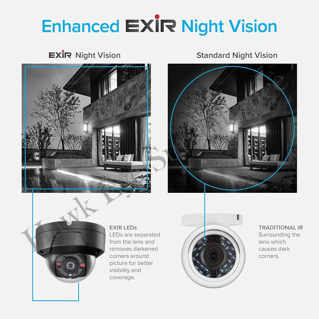 4MP PoE Security IP Camera Black Mini Dome EXIR Night Vision 2.8mm Fixed Lens H.265+ K84242