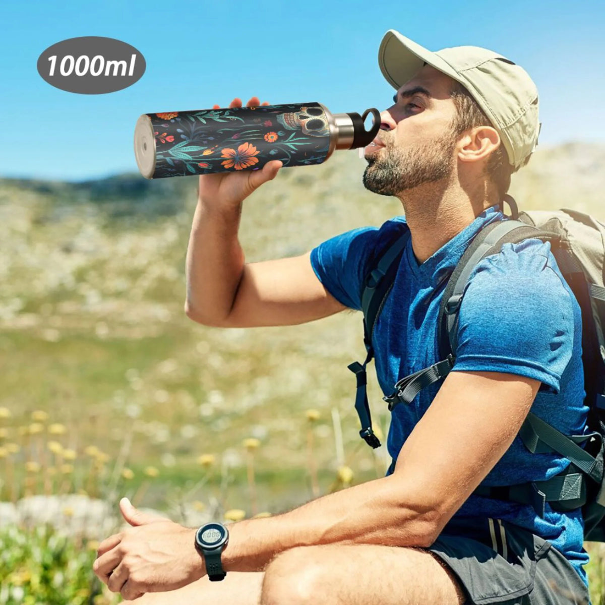 20 oz Insulated Stainless Steel Water Bottle with Straw Lid Q8720