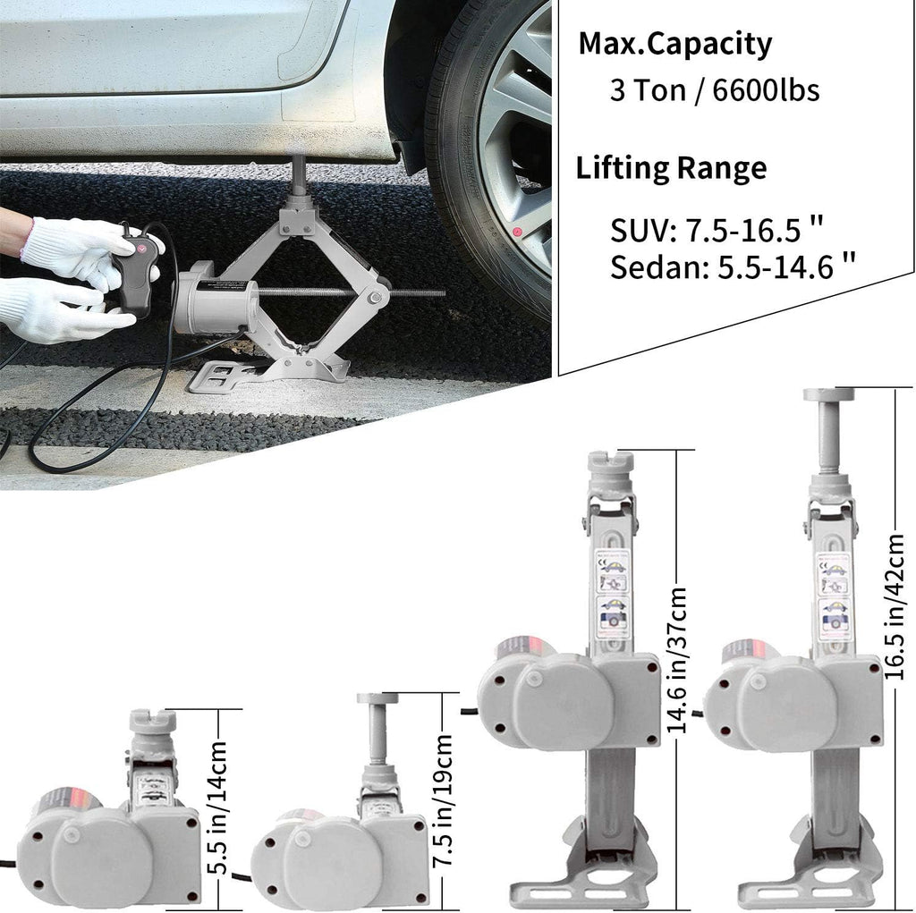 3 Ton 12v Scissor Lift Jack with Impact Wrench A473149