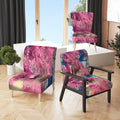 Pink And Purple Fantasy Forest Landscape Upholstered Accent Chair U9105
