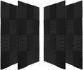 48 Pack Black Acoustic Panels Studio Foam Wedges Fireproof Soundproof Padding Wall Panels 1" X 12" X 12" D3742