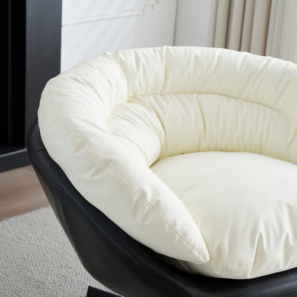 Two Tone Swivel Barrel Arm Chair W6077