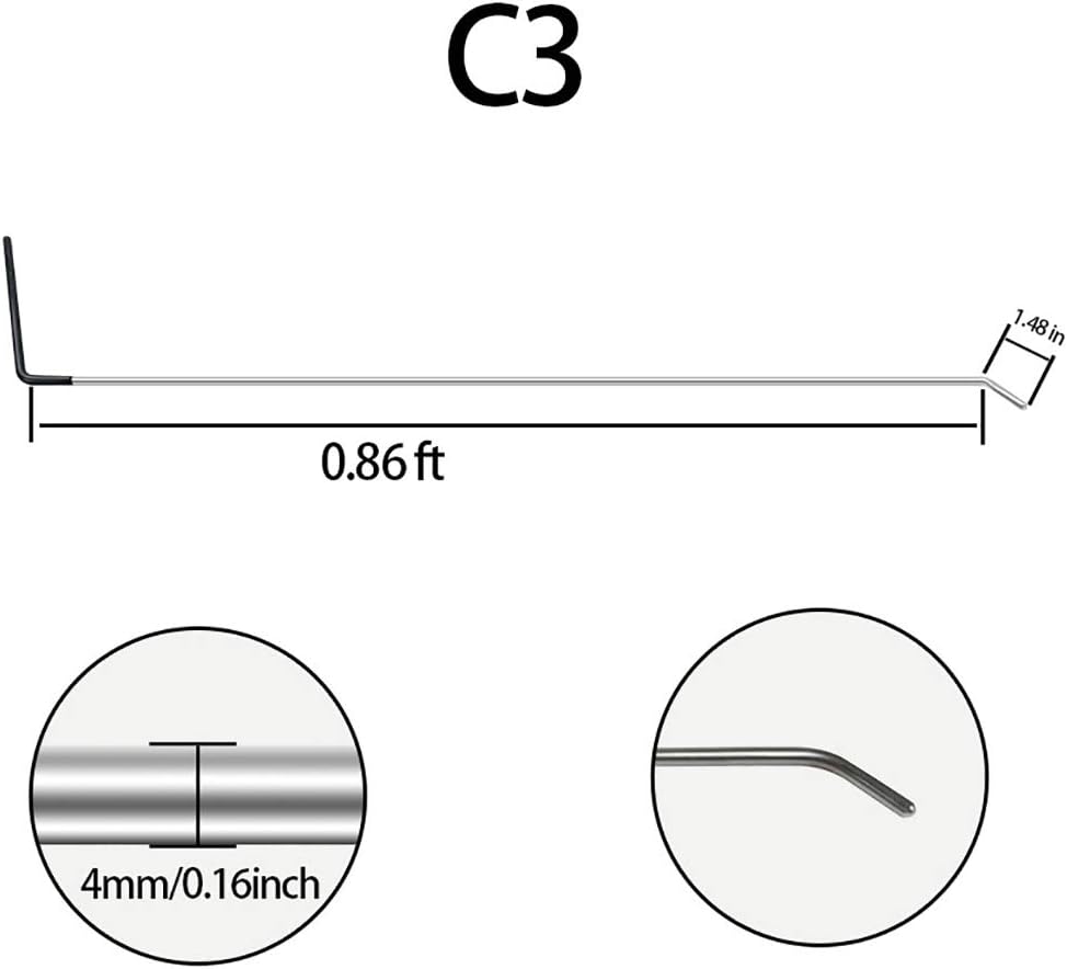 Paintless Dent Repair Tools 6 Pieces C Style Rods K825