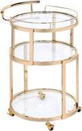 Gold & Clear Glass Cart P377121