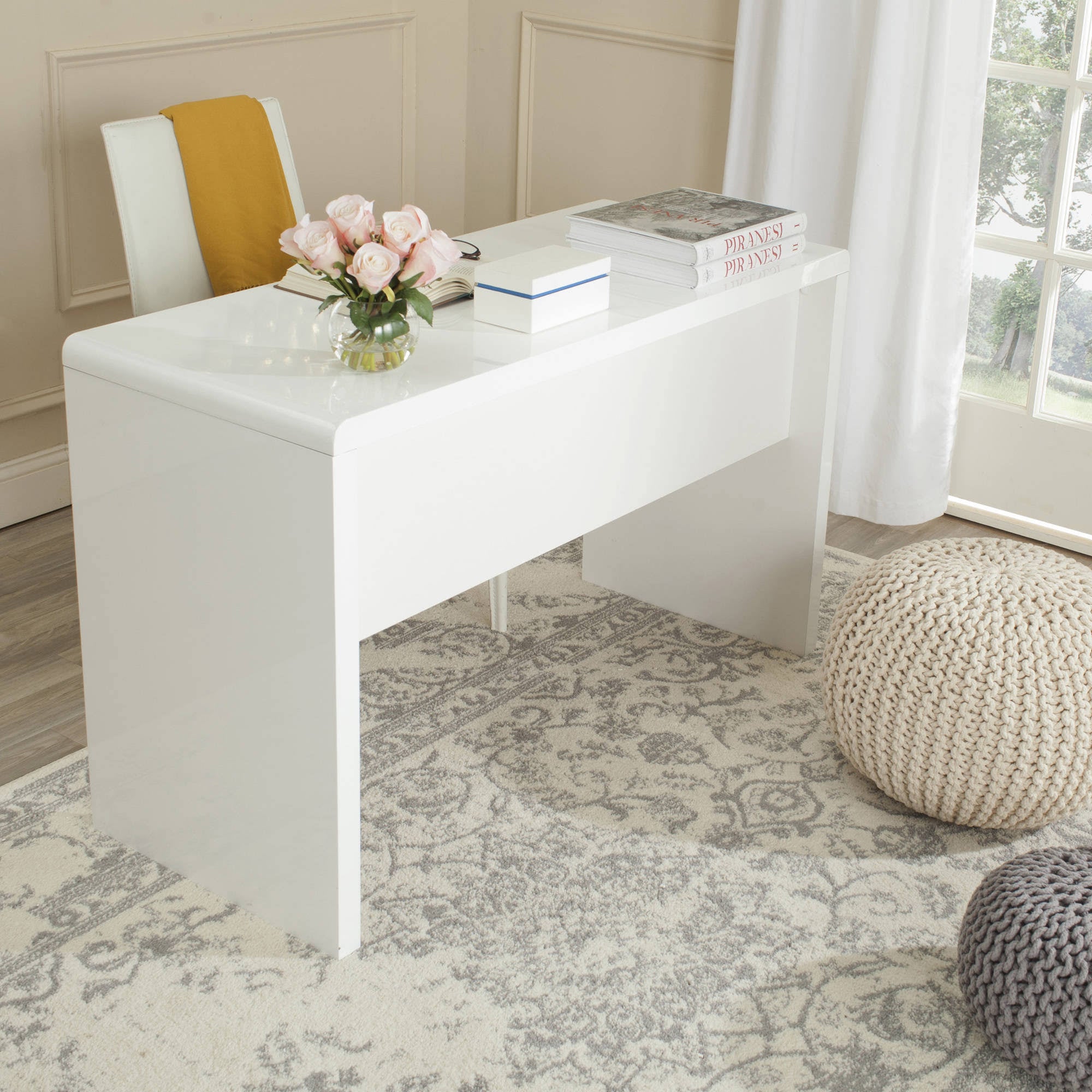 White Lacquer Writing Desk W188741