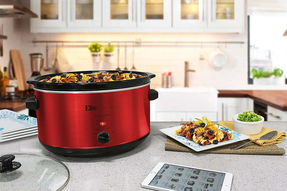 Red Stainless Steel 8.5 qt Slow Cooker B247964
