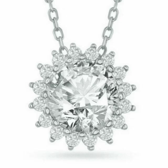 14K White Gold Lab Grown Diamond Pendant W504