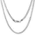 925 Sterling Silver Curb Chain Necklace 3.5mm G565593