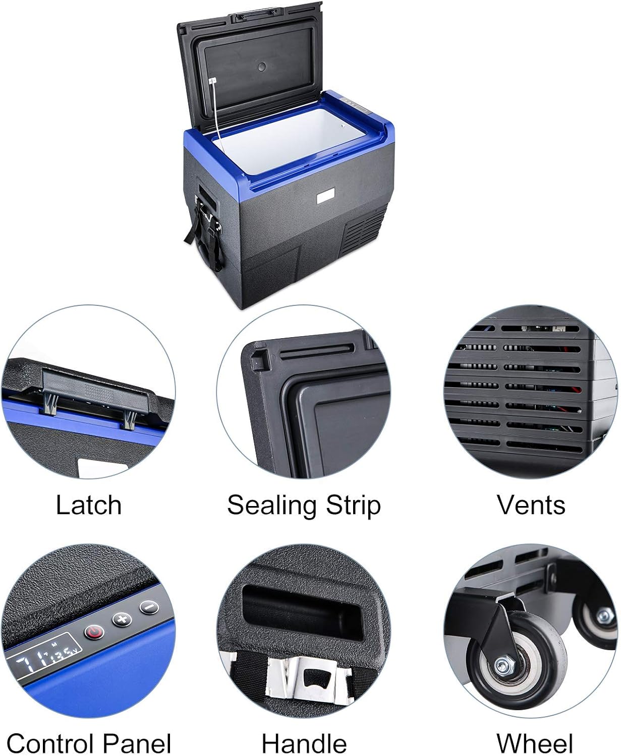 12 Volt Portable Car Refrigerator Freezer with Wheels T905780
