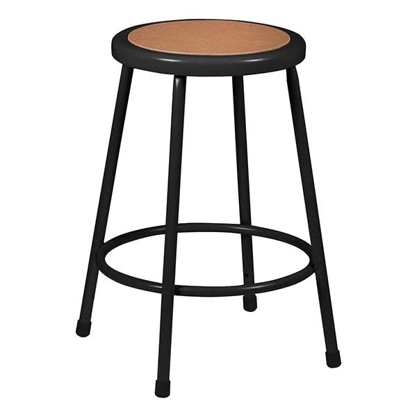 Metal Lab Stool Black Fixed Height 24 inch H A8610