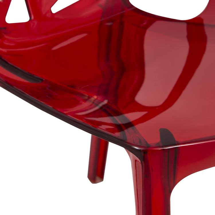 Transparent Red Dining Chair, Set of 2 K95282