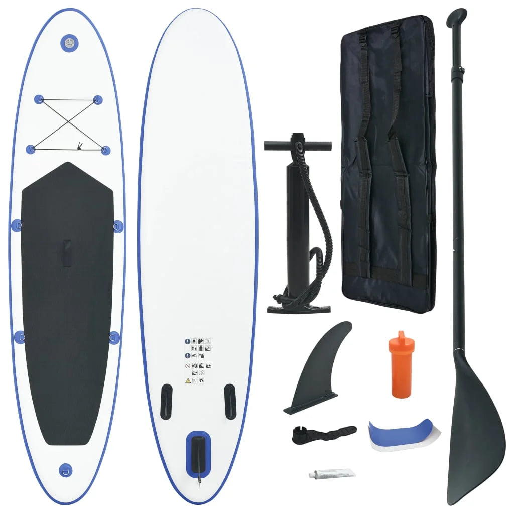 Blue and White Inflatable Paddle Board Set I225073