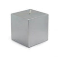 Metallic Silver Square Pillar Candle, Set of 12 H195