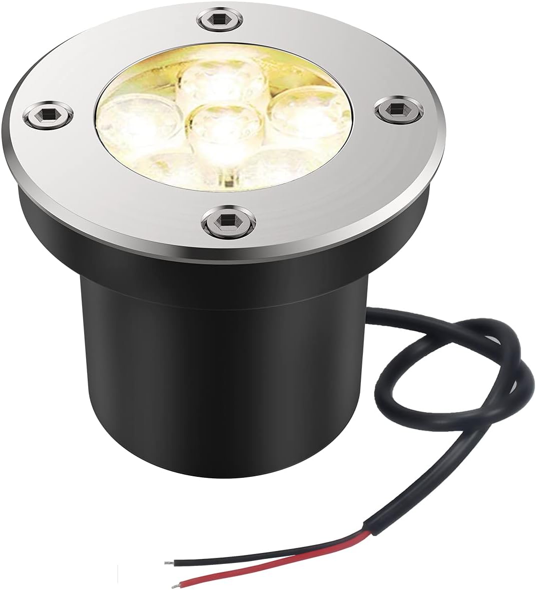 6 Pack 6W LED In Ground Well Lights, 3000K Warm White, IP67 Waterproof F377284