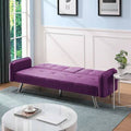Purple Linen Blend Square Arm Sofa Bed F150