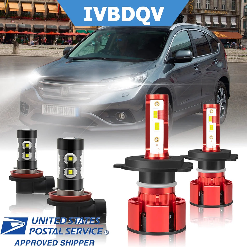 4X 6000K LED Headlight High Low Dual + Fog Lights Kit J558808