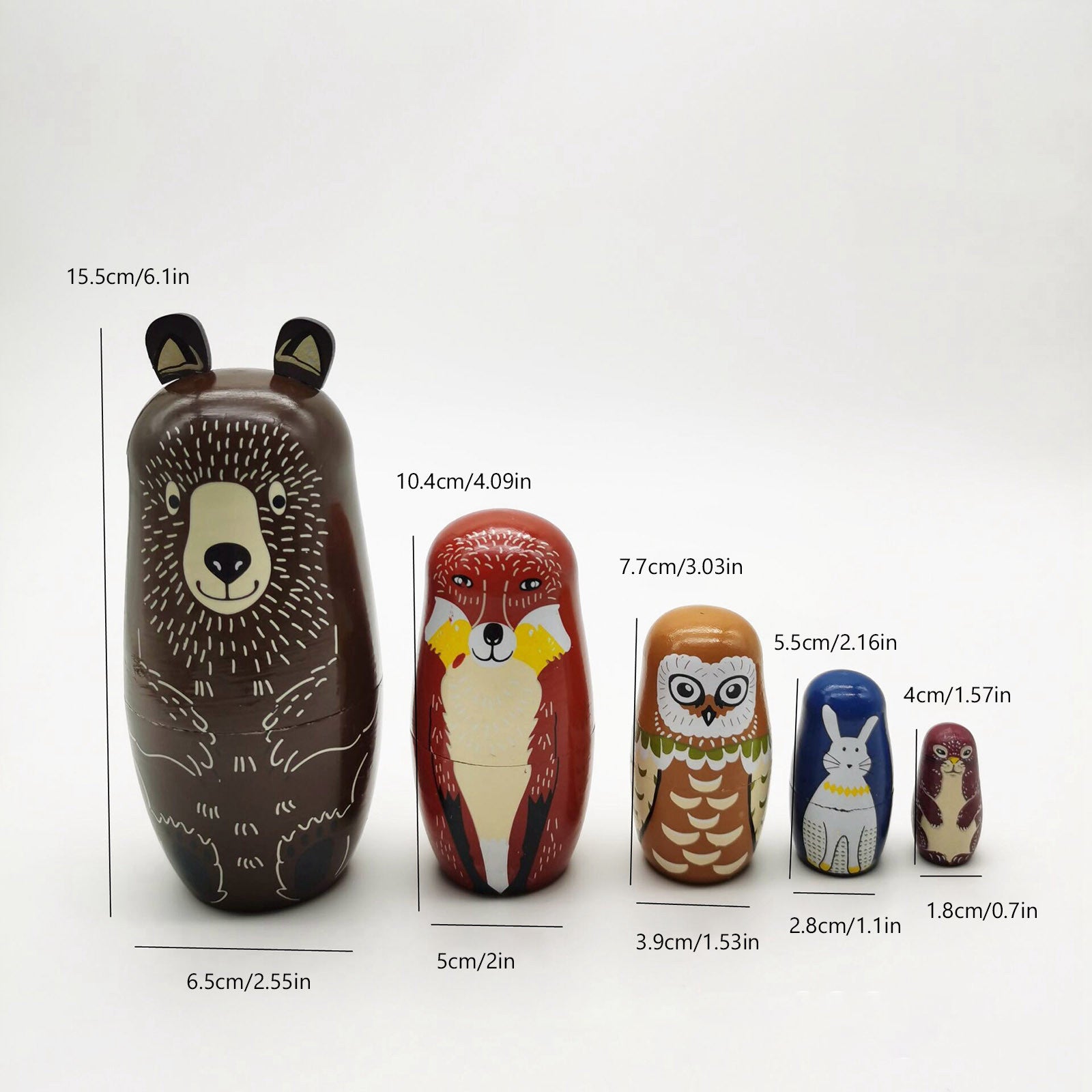 Pack Of 5 Wooden Matryoshka Toy I5164
