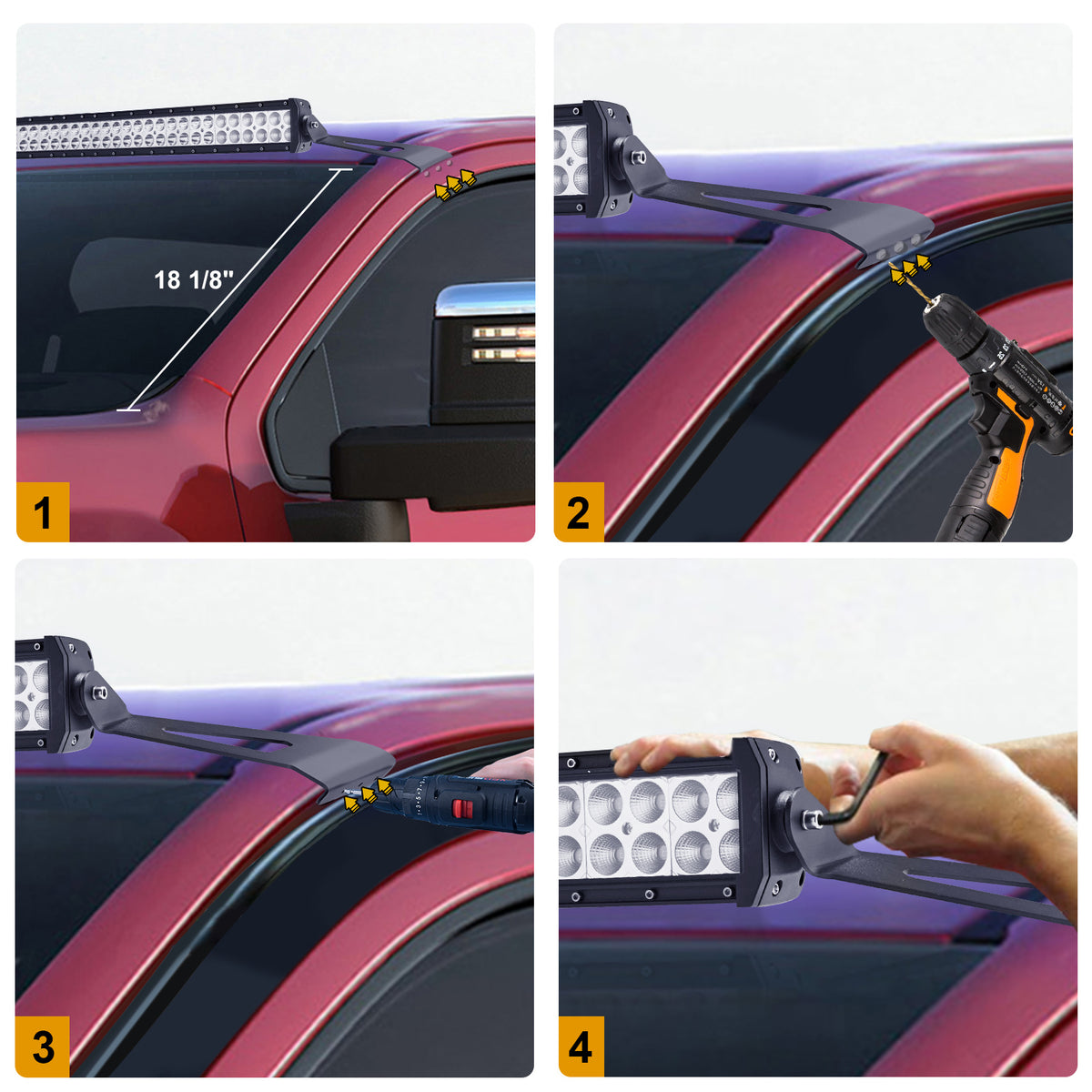 Roof Rack LED Light Bar Mounting Brackets K692