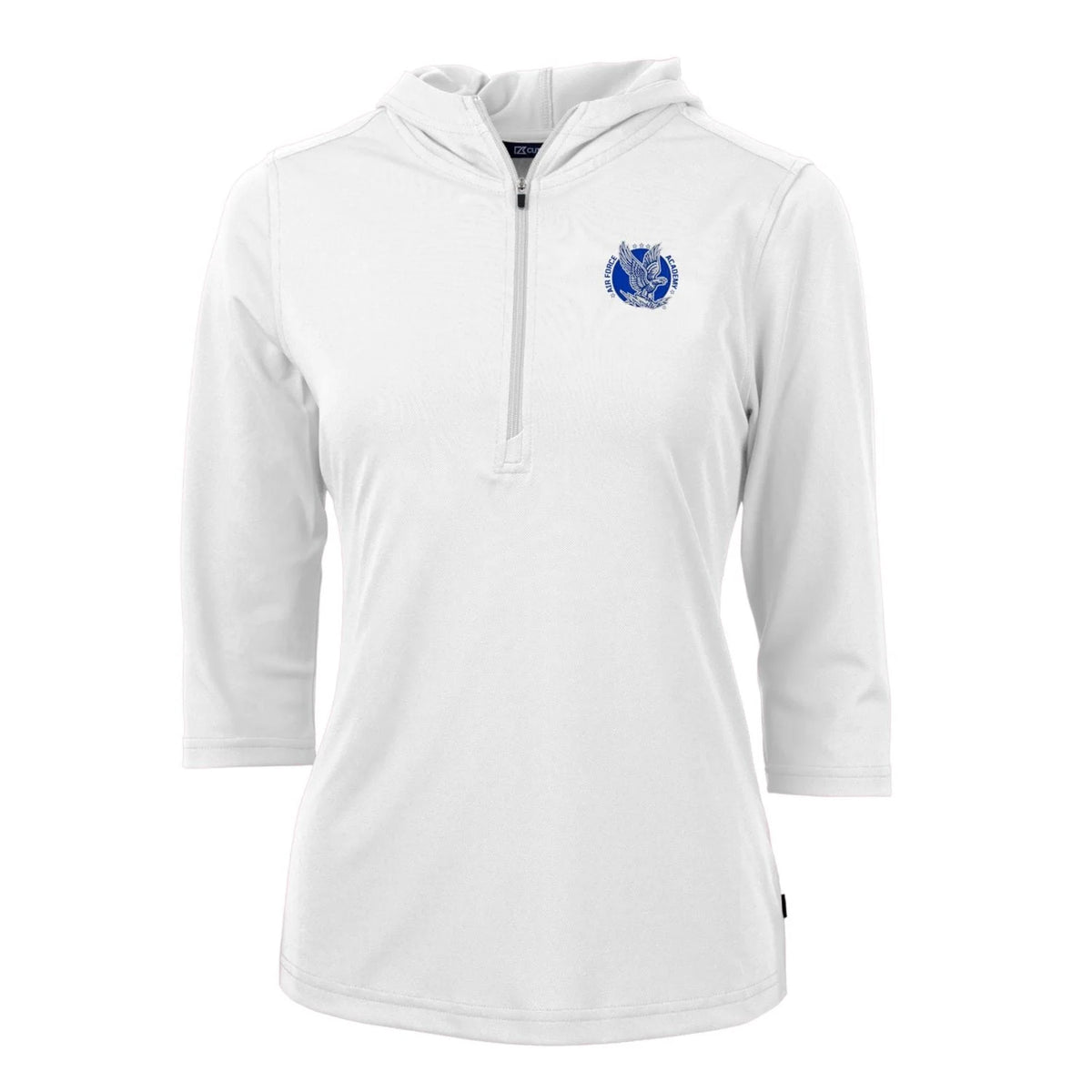 White Half-Zip Pullover Hoodie X107353