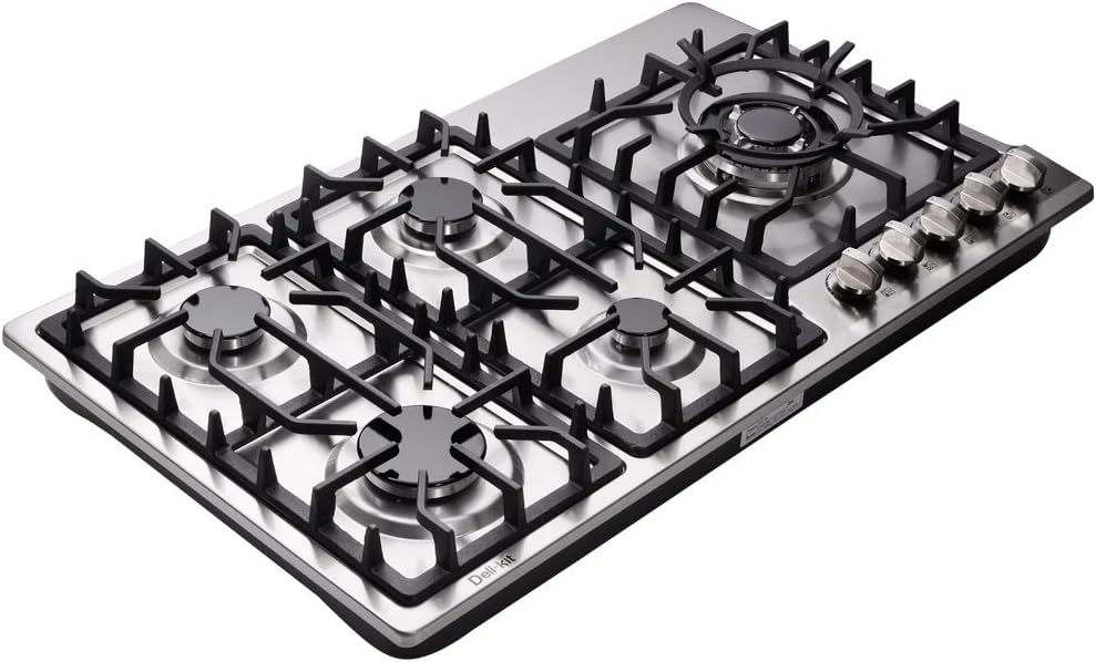 34 Inch 5 Burners Stainless Steel Drop-In Gas Cooktop Z645104