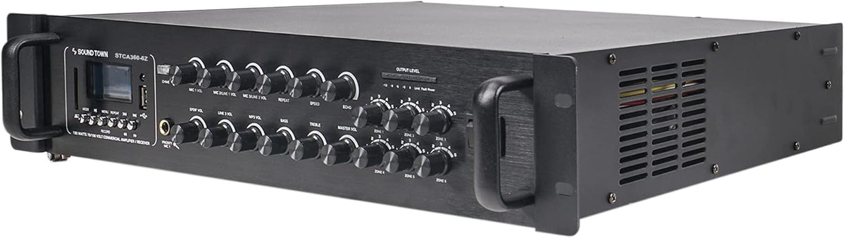 360W 6-Zone 70V/100V Commercial Power Amplifier with Bluetooth, Optical, Phantom Power X72652