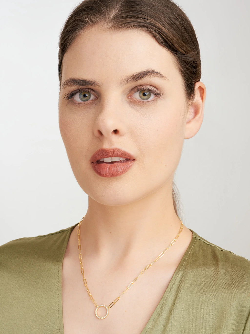 18K Gold Over Sterling Silver Paperclip Necklace, 18" + 2" Extension X76038