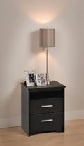 Black 2 Drawer Tall Night Stand A246