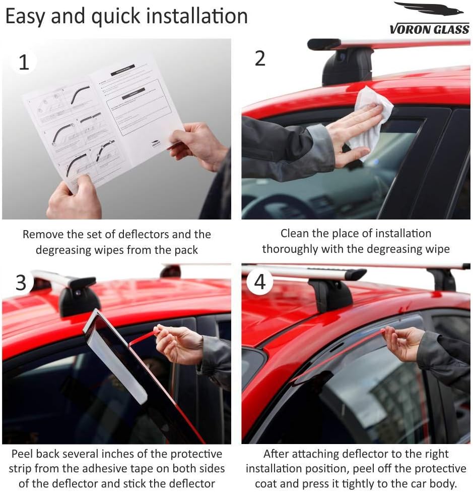 4 Pieces Glass Rain Guards for Hyundai Tucson M688