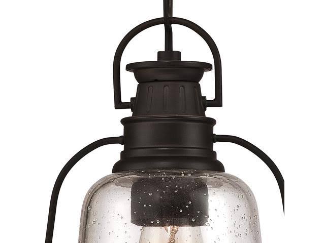 One-Light Outdoor Pendant, Oil Rubbed Bronze Finish with Clear Seeded Glass G871405