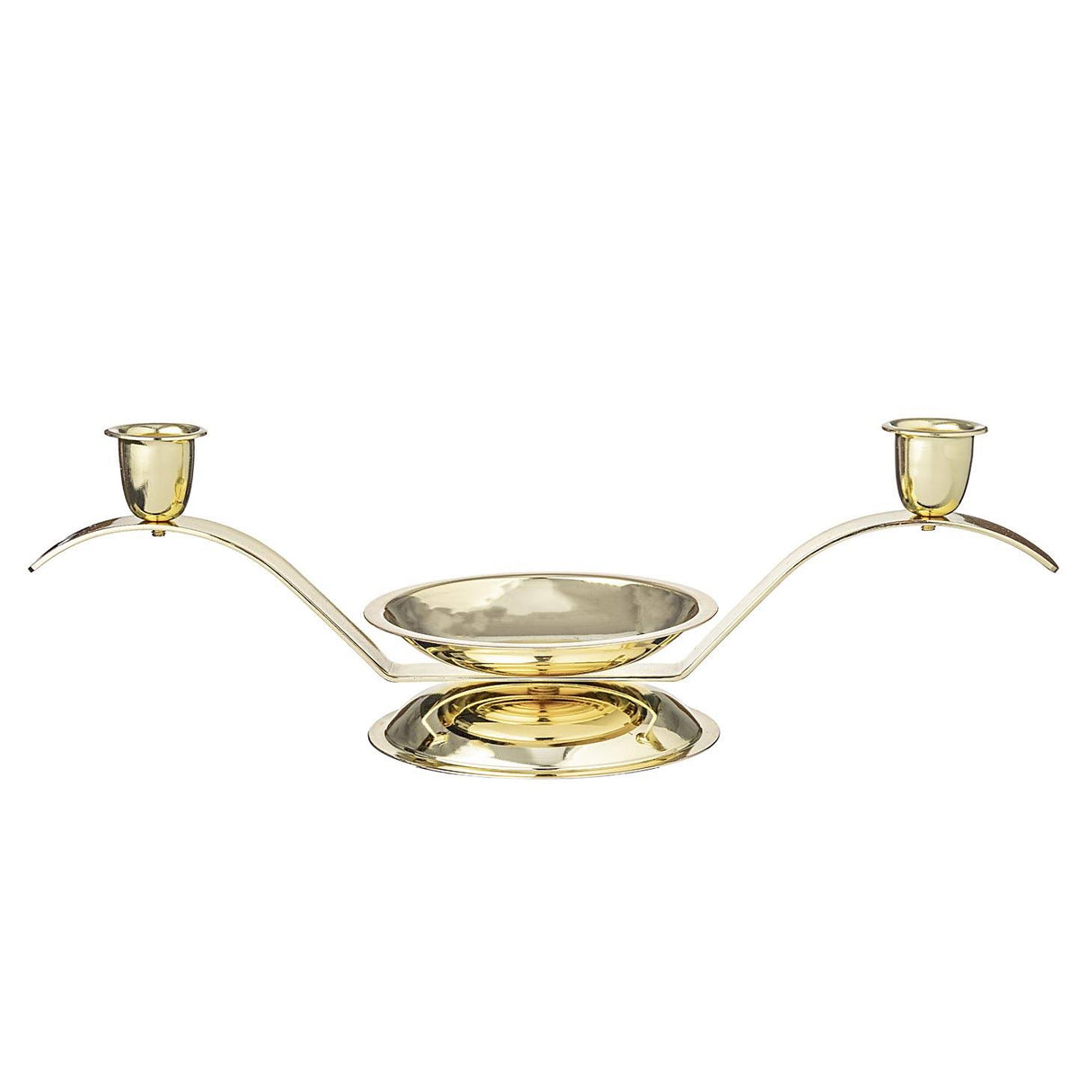 Gold Two Taper Candle Holder M3039