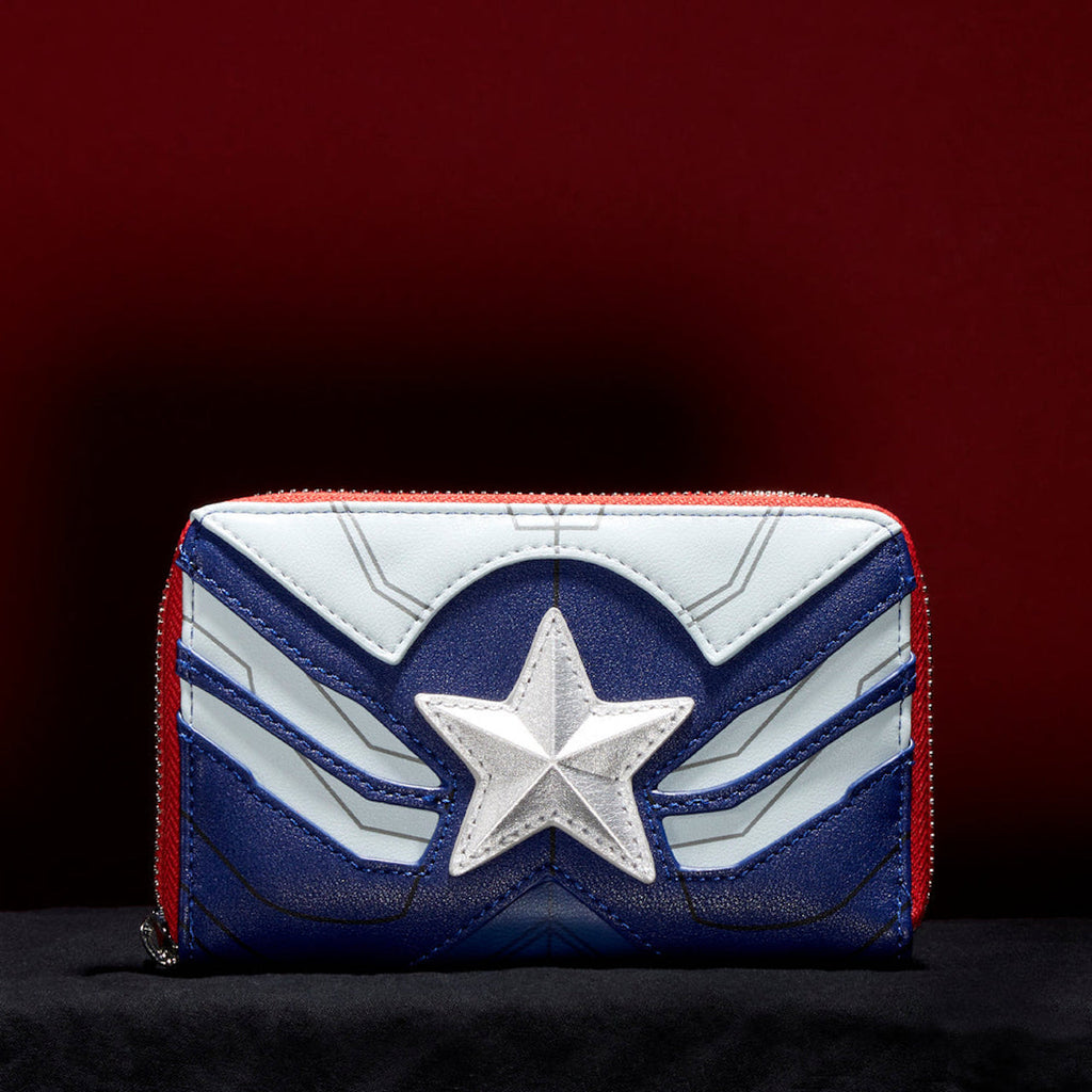 Marvel Falcon Captain America Cosplay Zip Around Wallet L2319