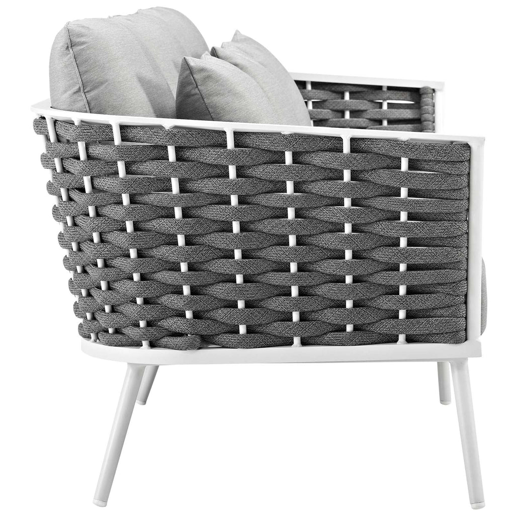 White Gray 3 Piece Outdoor Aluminum Sectional Sofa Set Z367
