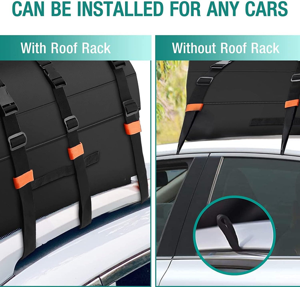 21 Cubic Feet Waterproof Nylon Roof Bag with Anti-Slip Mat W926