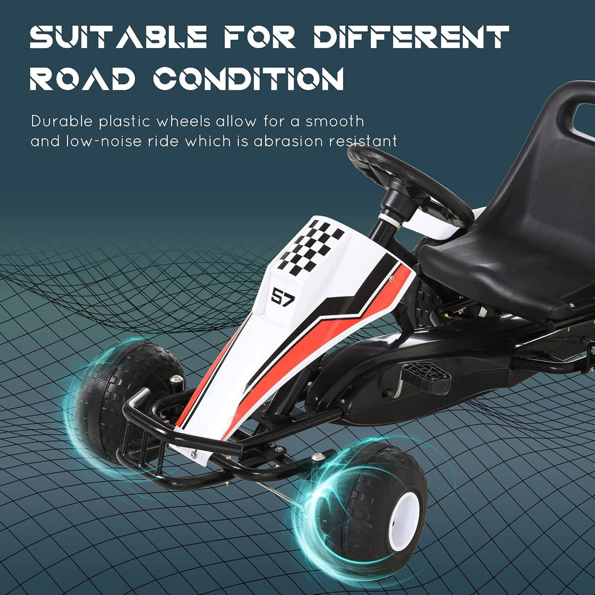 Black Pedal Go Kart with Adjustable Seat P113404