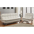 White 2-piece Faux Leather Futon Sofa Set U517