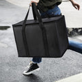 Black Insulated Grocery Tote Bag with Thermal Zipper S398