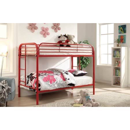 Red Twin on Twin Metal Bunk Bed P20471