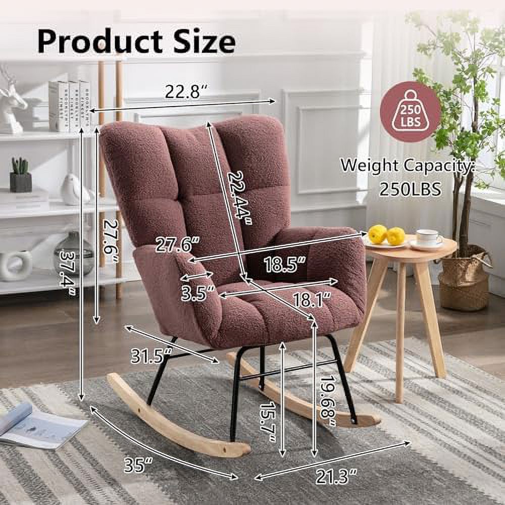 Grey Velvet Upholstered Nursery Rocking Chair A303