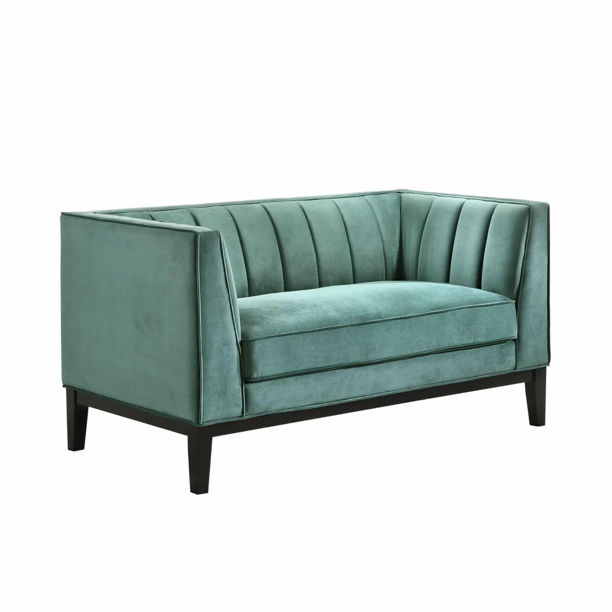 Light Grey Velvet Loveseat M3610