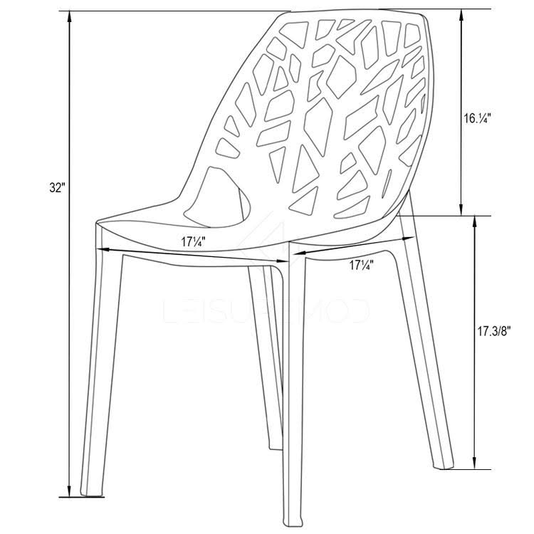 Transparent Red Dining Chair, Set of 2 K95282