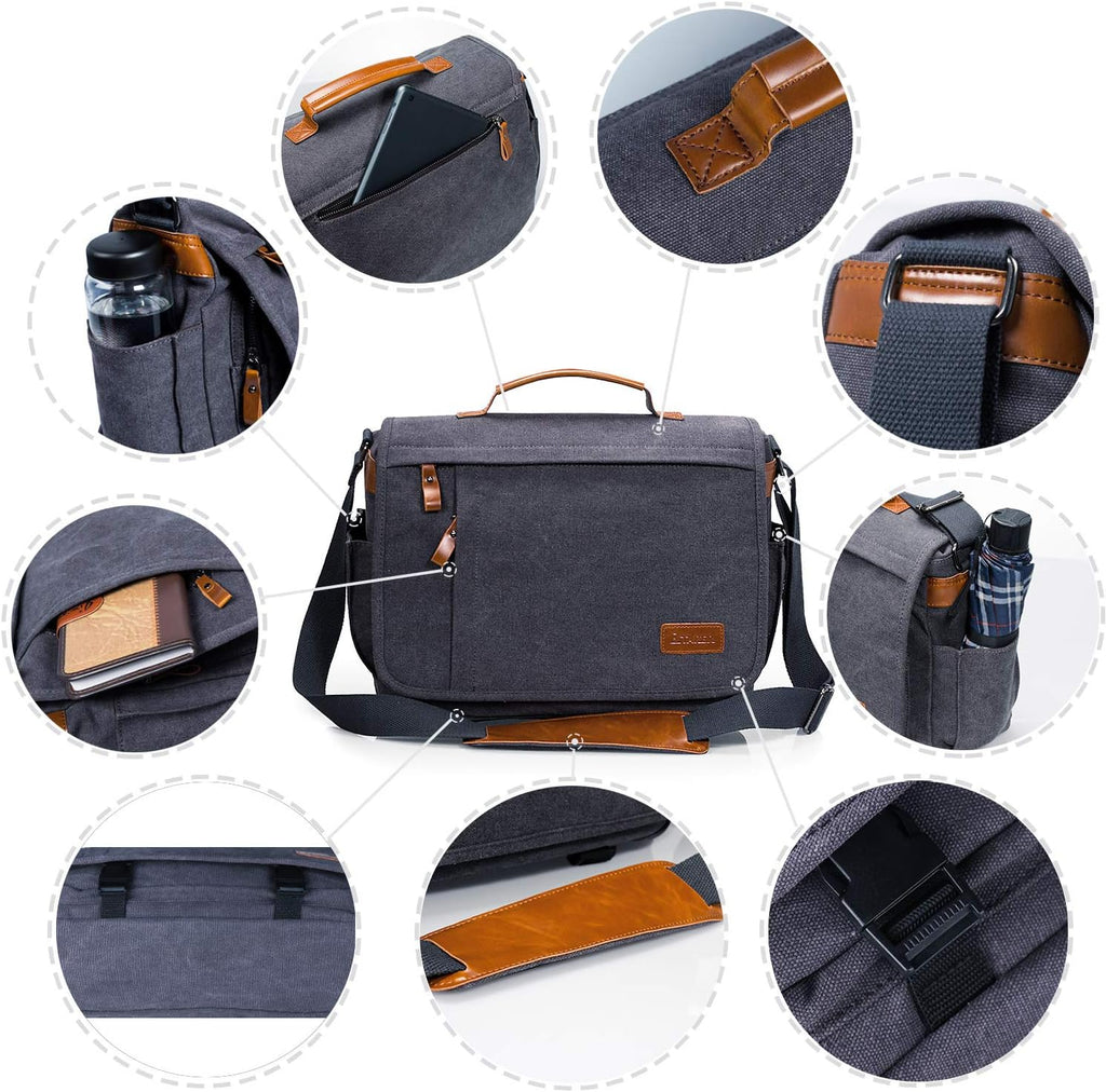 Camera Messenger Bag for DSLR Cameras Laptop 15.6inch Shoulder Bag with Camera Insert Sleeve Z90060
