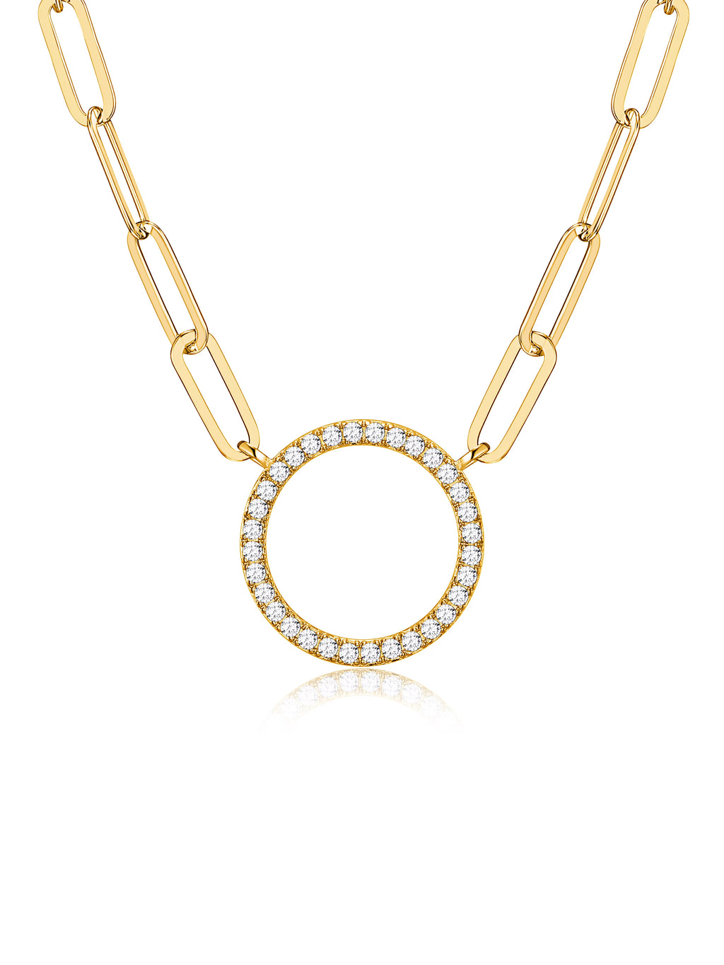 18K Gold Over Sterling Silver Paperclip Necklace, 18" + 2" Extension X76038