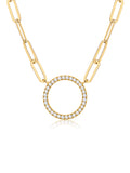 18K Gold Over Sterling Silver Paperclip Necklace, 18" + 2" Extension X76038