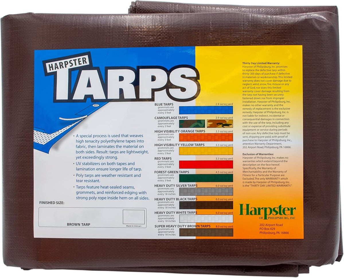 Brown 8 Oz. Heavy Duty Tarps Pack of 2 F978453