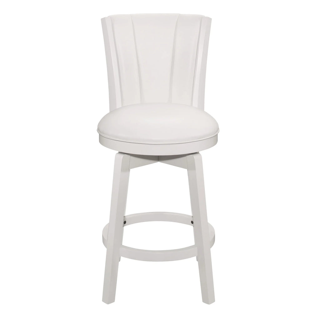 White Wood Counter Height Swivel Stool with Upholstered Back W687