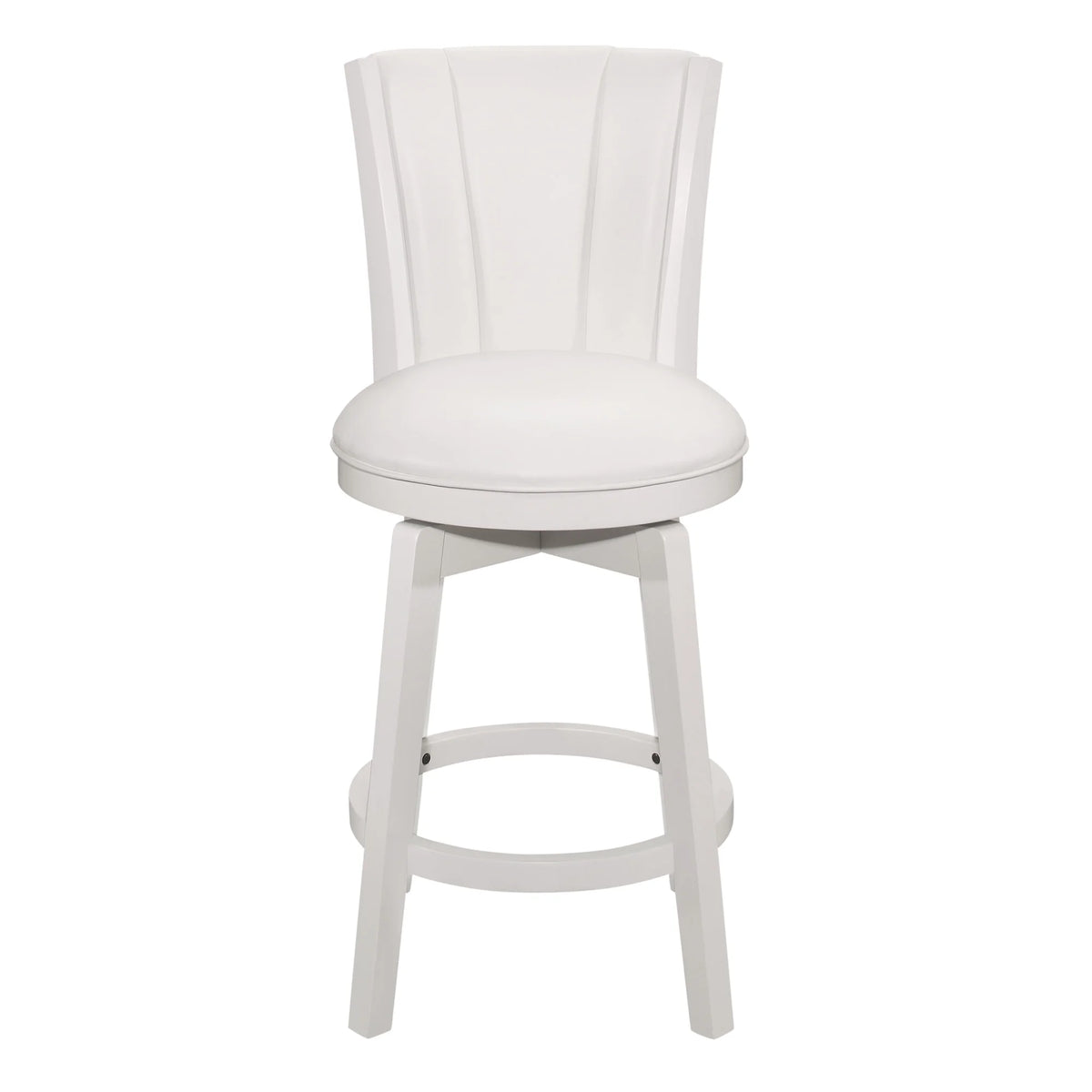 White Wood Counter Height Swivel Stool with Upholstered Back W687